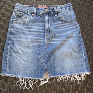 Lucky Brand Blue Frayed Mini Skirt